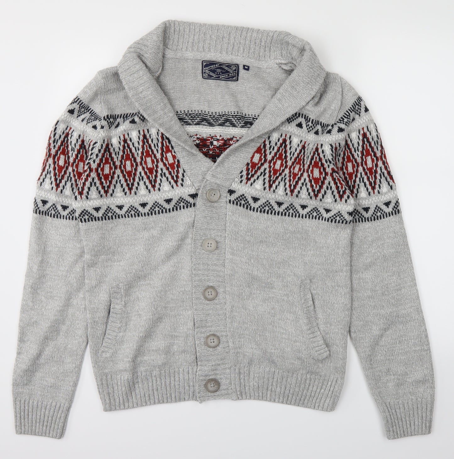 New Look Mens Grey   Cardigan Jumper Size M