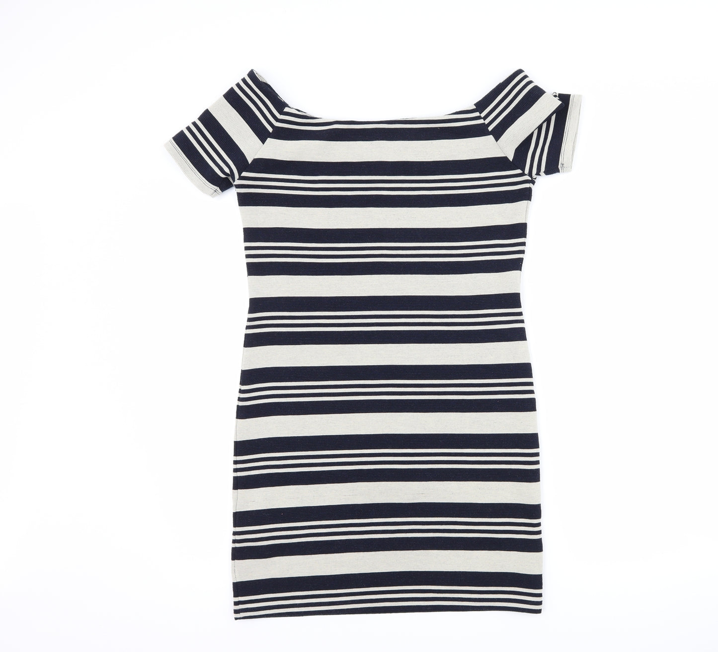 Topshop Womens Blue Striped  Bodycon  Size 10