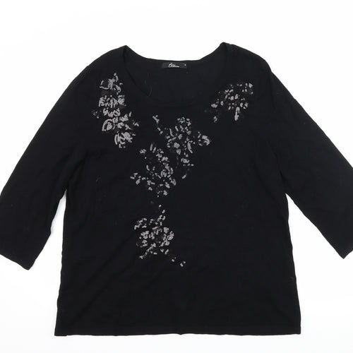 bm Collection Womens Black   Pullover Jumper Size M