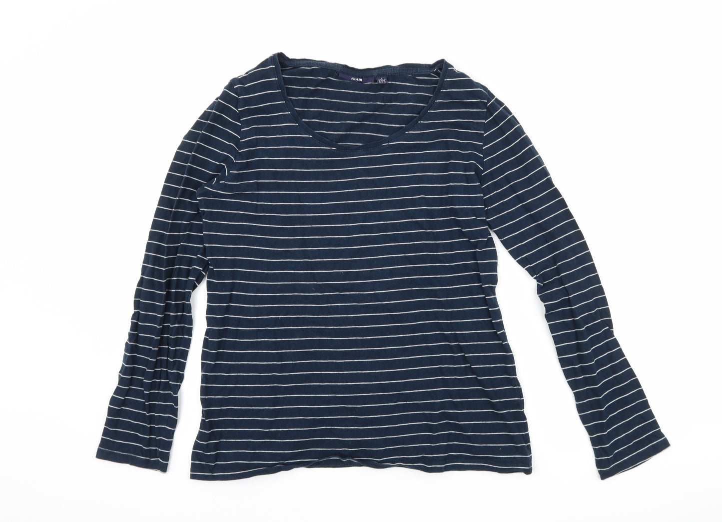 Kiabi Womens Blue Striped  Basic T-Shirt Size L