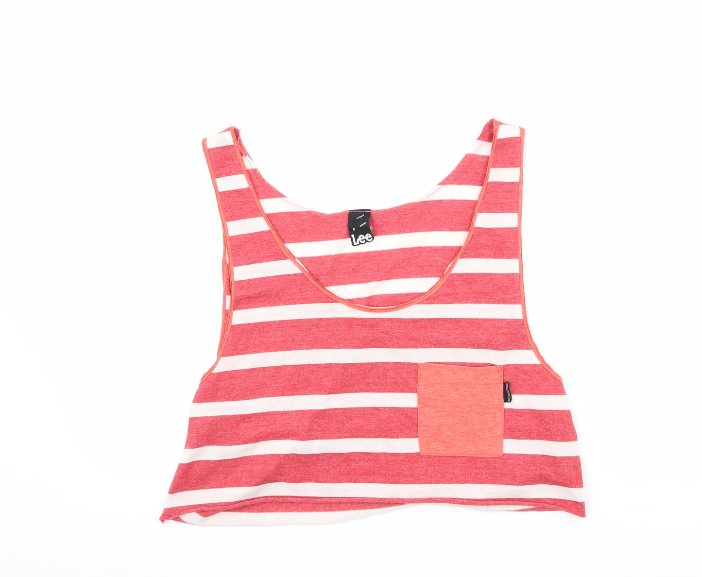 Lee Womens Red Striped  Cropped Tank Size 8