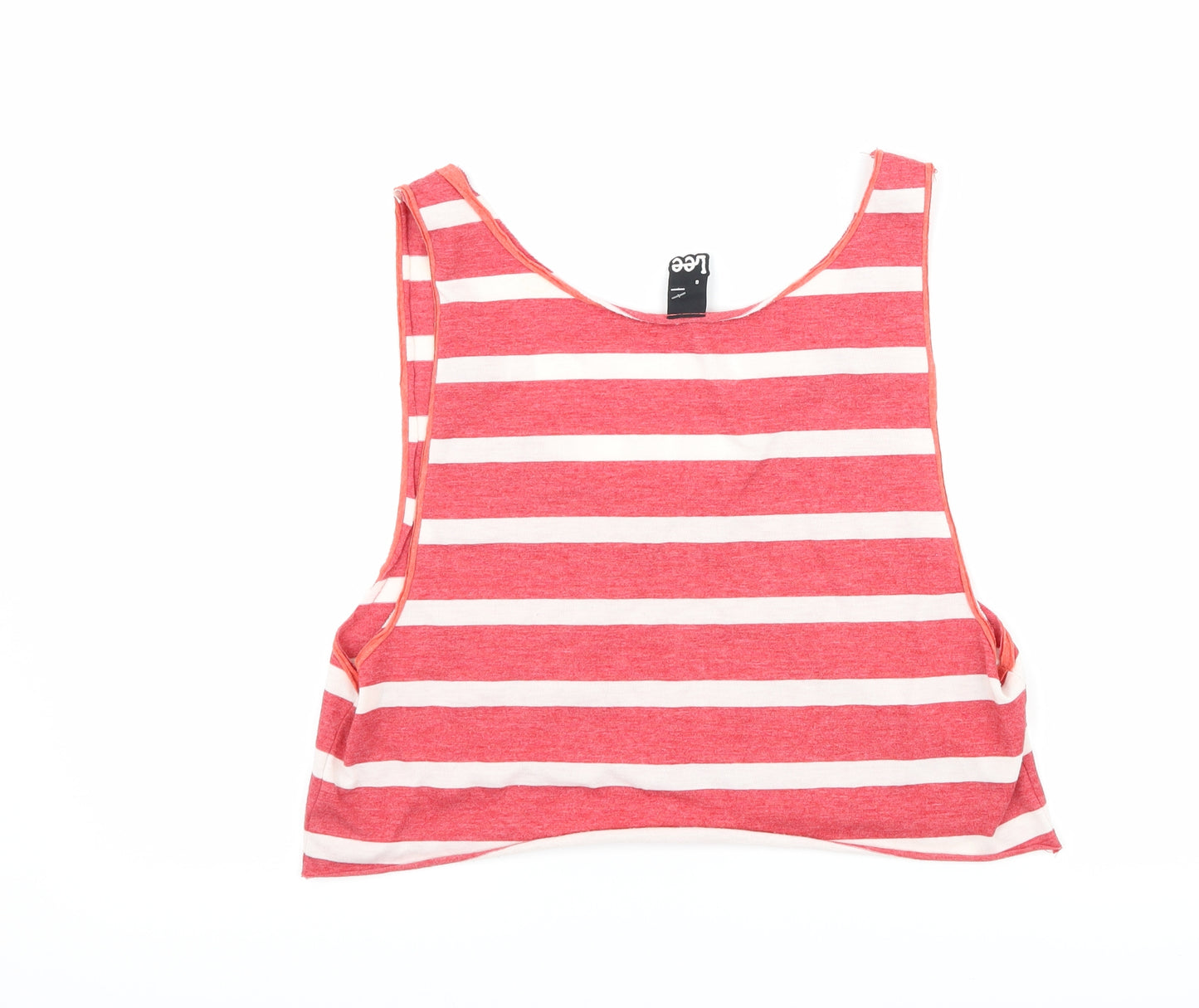 Lee Womens Red Striped  Cropped Tank Size 8