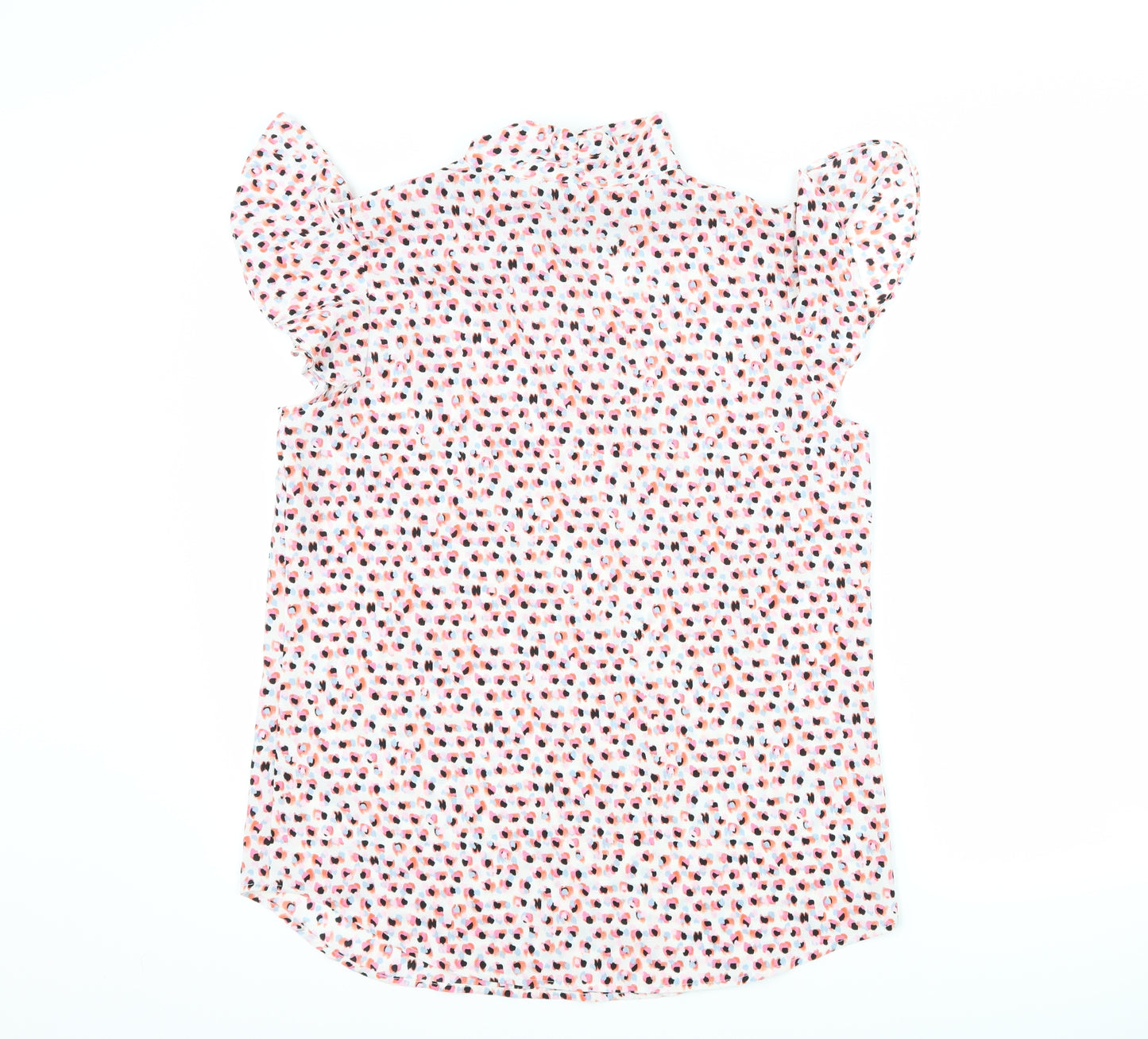 Adrianna Papell Womens White Polka Dot  Basic T-Shirt Size S
