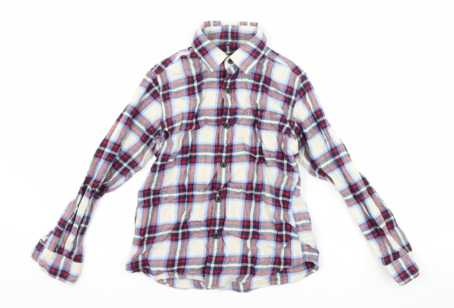 UNI QLO Boys Red Check  Basic Button-Up Size 9-10 Years