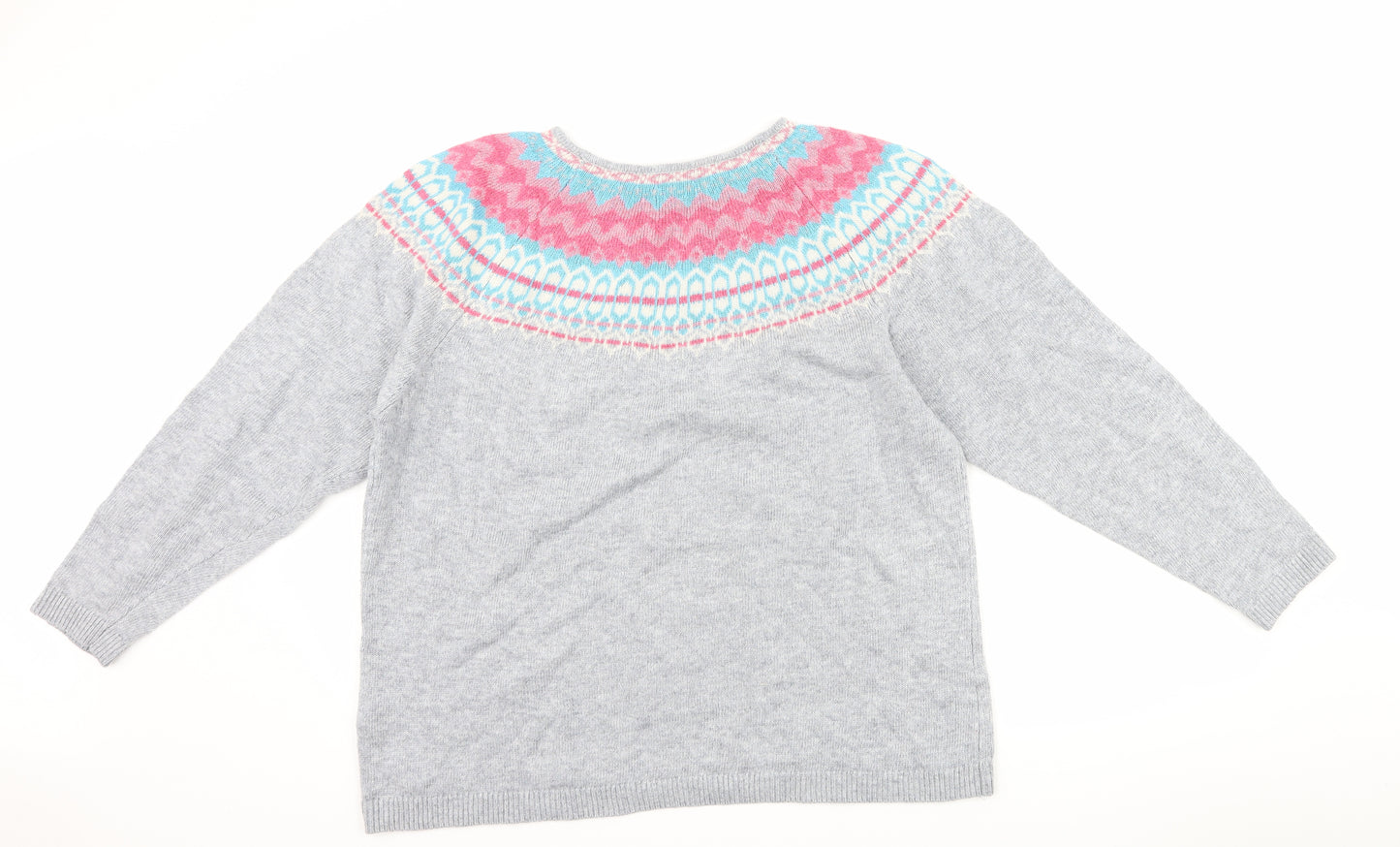 Love knitwear Womens Grey Geometric  Pullover Jumper Size 20