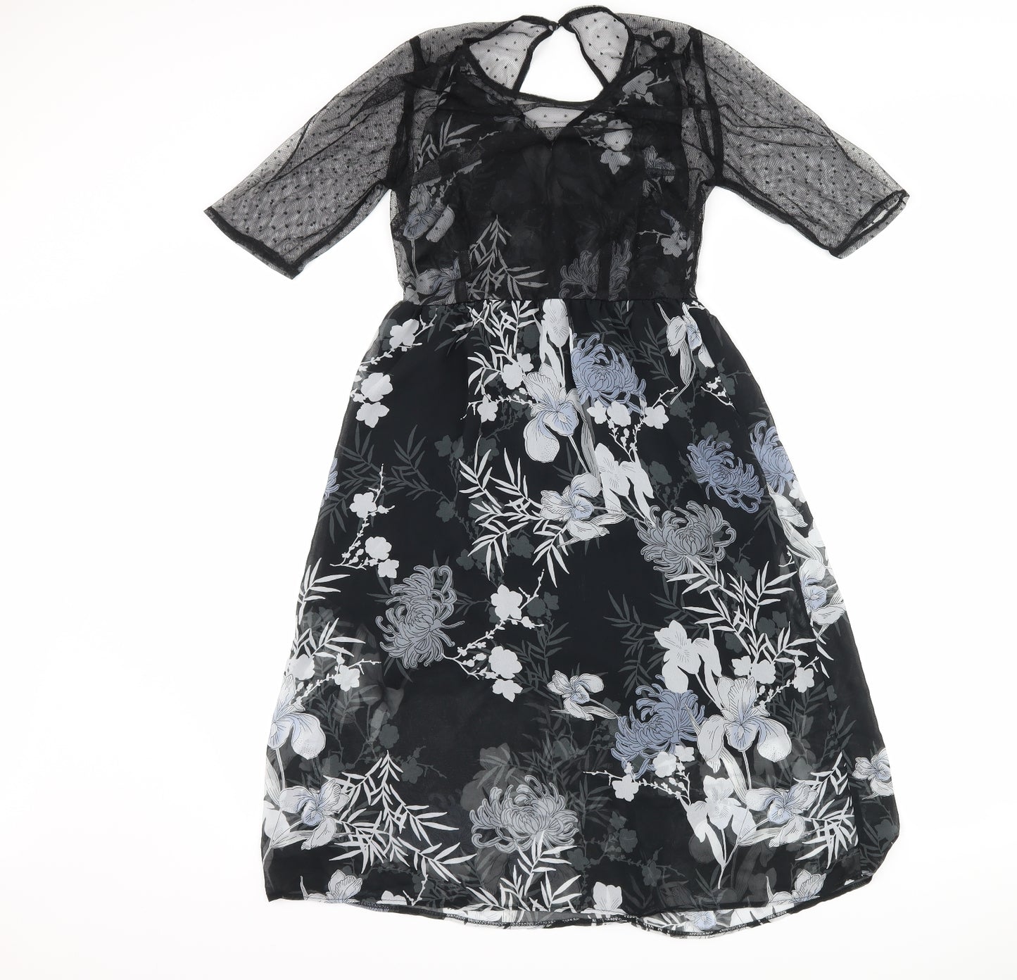 River Island Womens Black Floral  Shift  Size 8