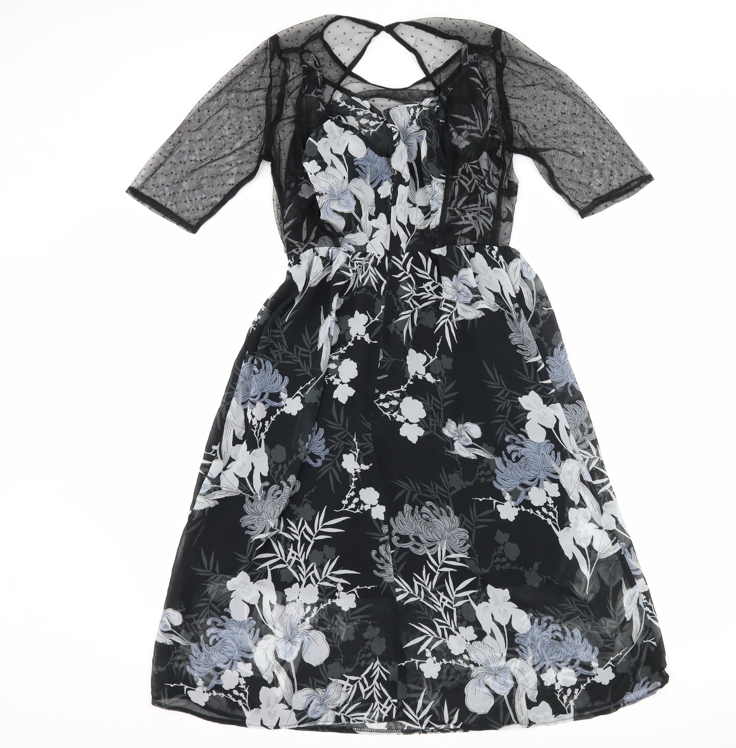 River Island Womens Black Floral  Shift  Size 8