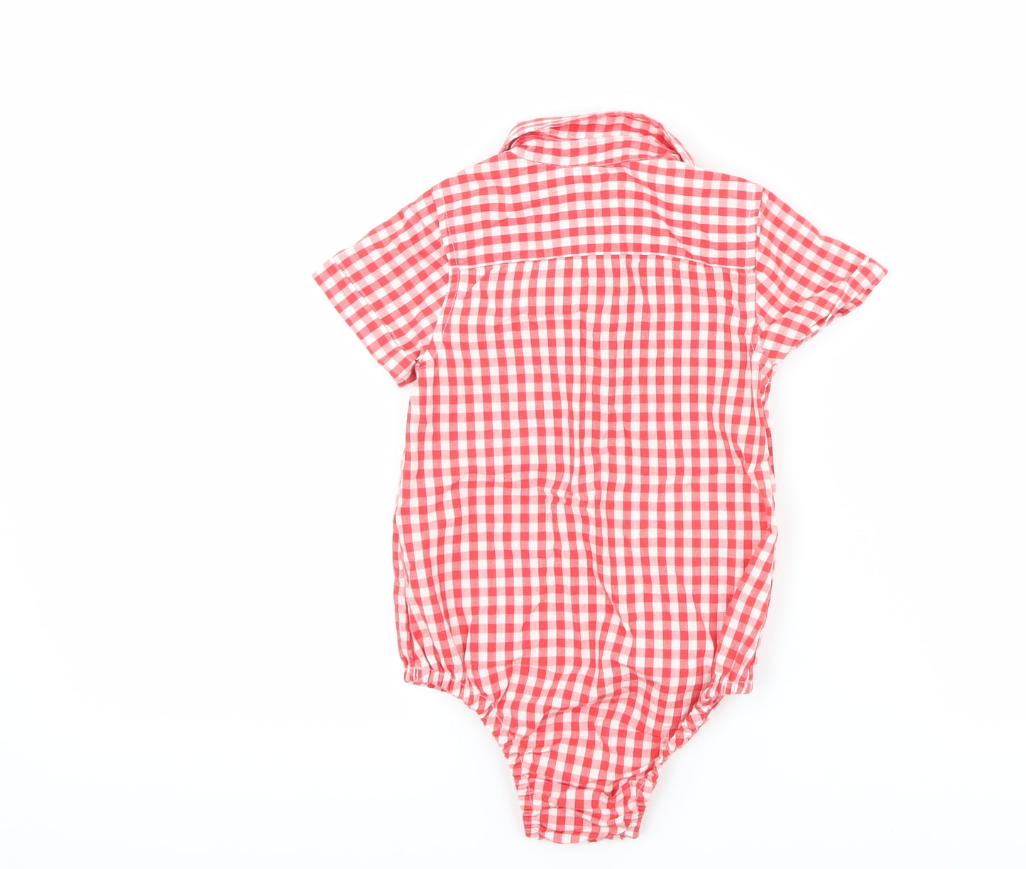 TU Boys Red Check  Babygrow One-Piece Size 9-12 Months