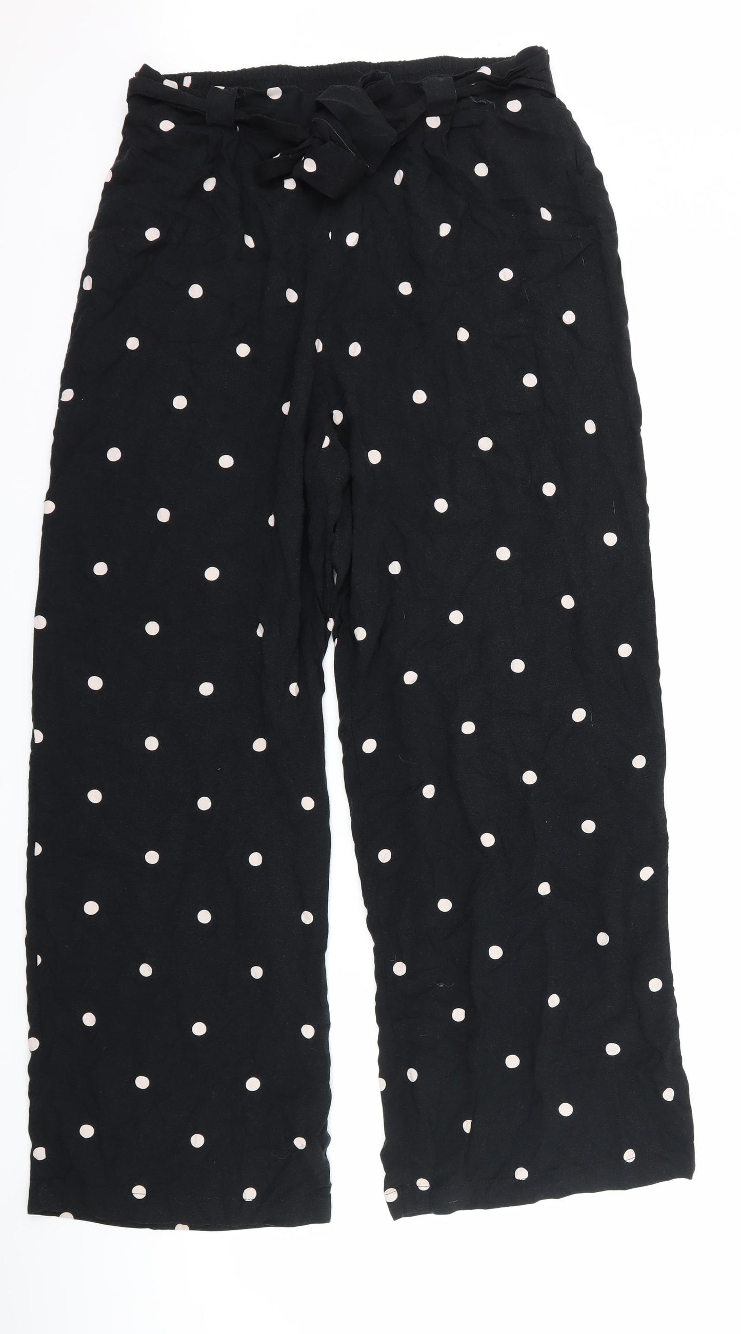 Primark Womens Black Polka Dot  Trousers  Size 14 L27 in