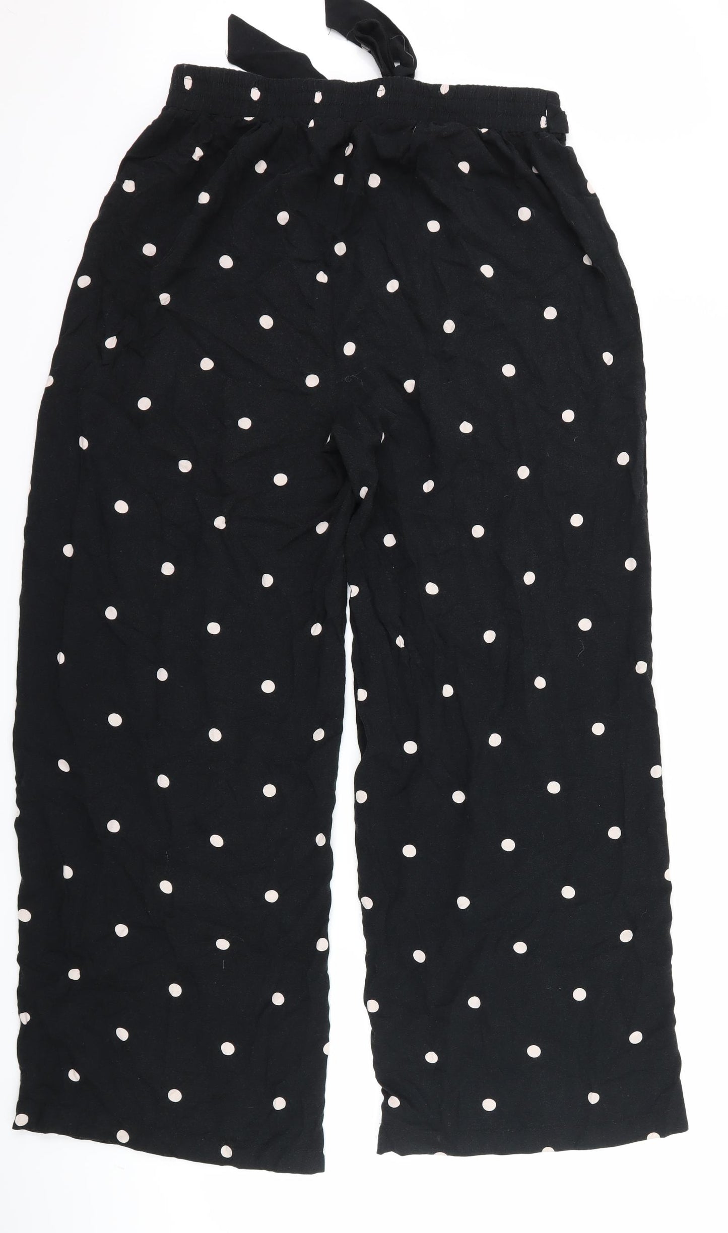 Primark Womens Black Polka Dot  Trousers  Size 14 L27 in