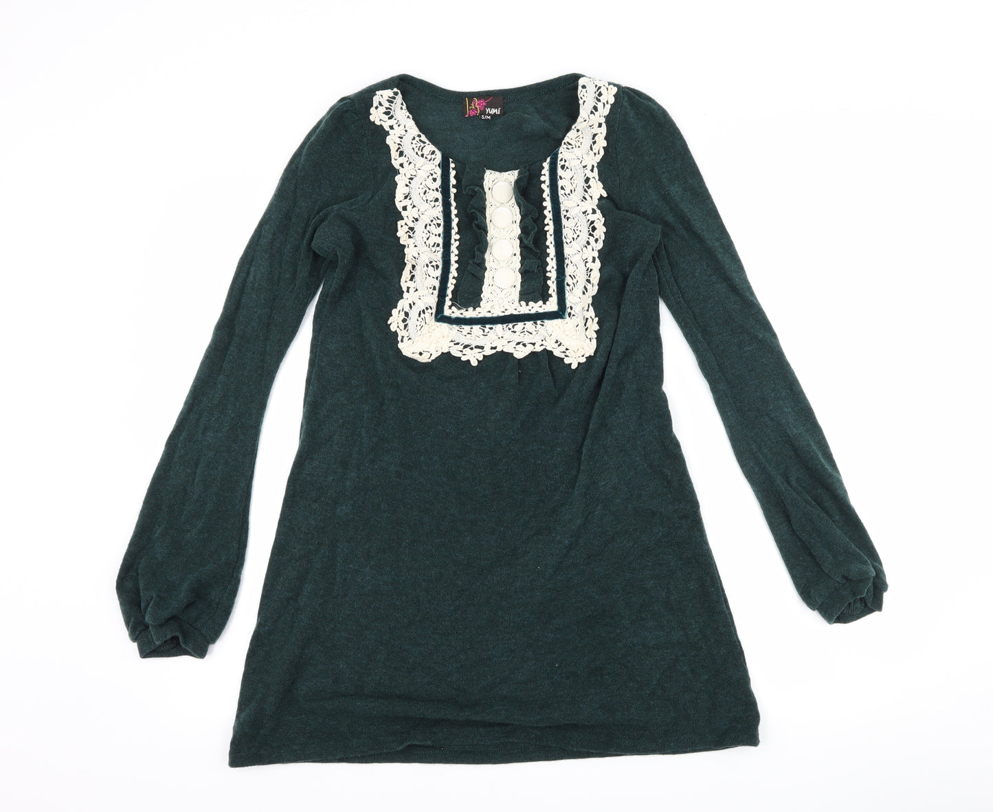 Yumi Womens Green   Jumper Dress  Size S
