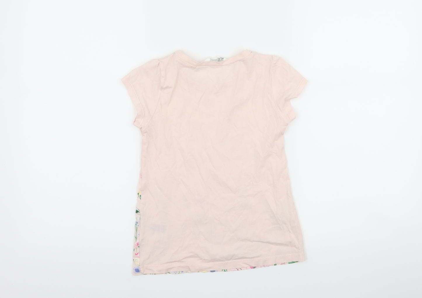 H&M Girls Pink Floral  Basic T-Shirt Size 7-8 Years