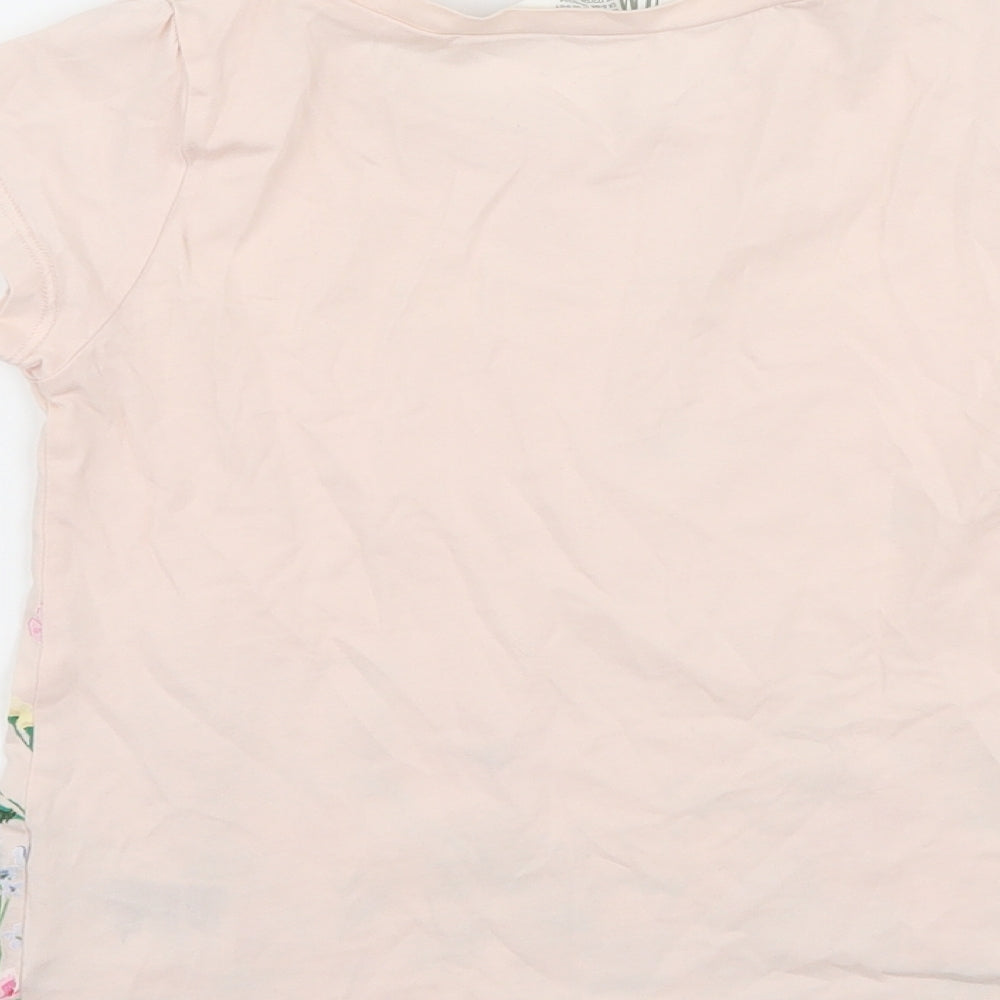 H&M Girls Pink Floral  Basic T-Shirt Size 7-8 Years