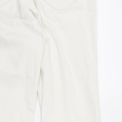 Marks and Spencer Womens White  Denim Bootcut Jeans Size 14 L27 in