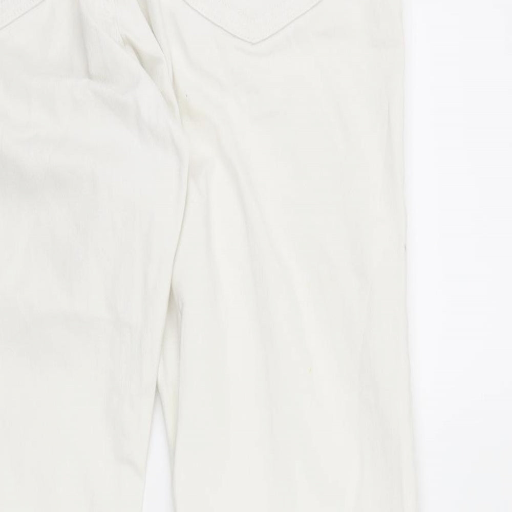 Marks and Spencer Womens White  Denim Bootcut Jeans Size 14 L27 in