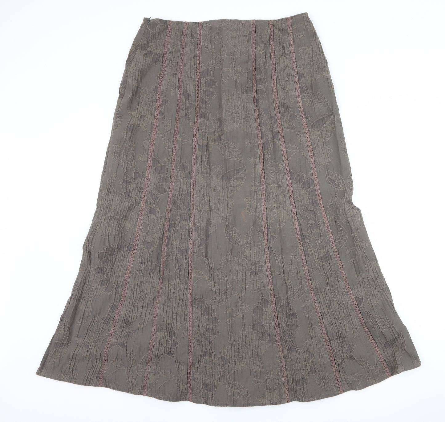 Per Una Womens Brown Floral  A-Line Skirt Size 12