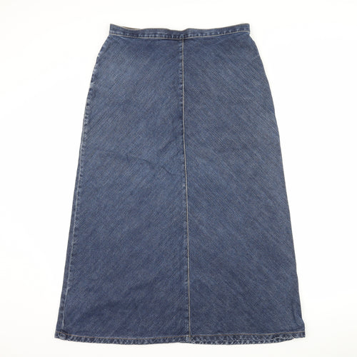 Marks and Spencer Womens Blue  Denim Maxi Skirt Size 14