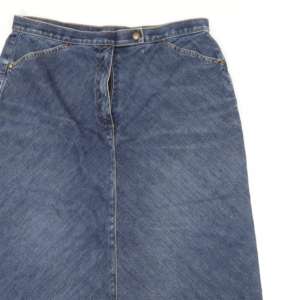 Marks and Spencer Womens Blue  Denim Maxi Skirt Size 14