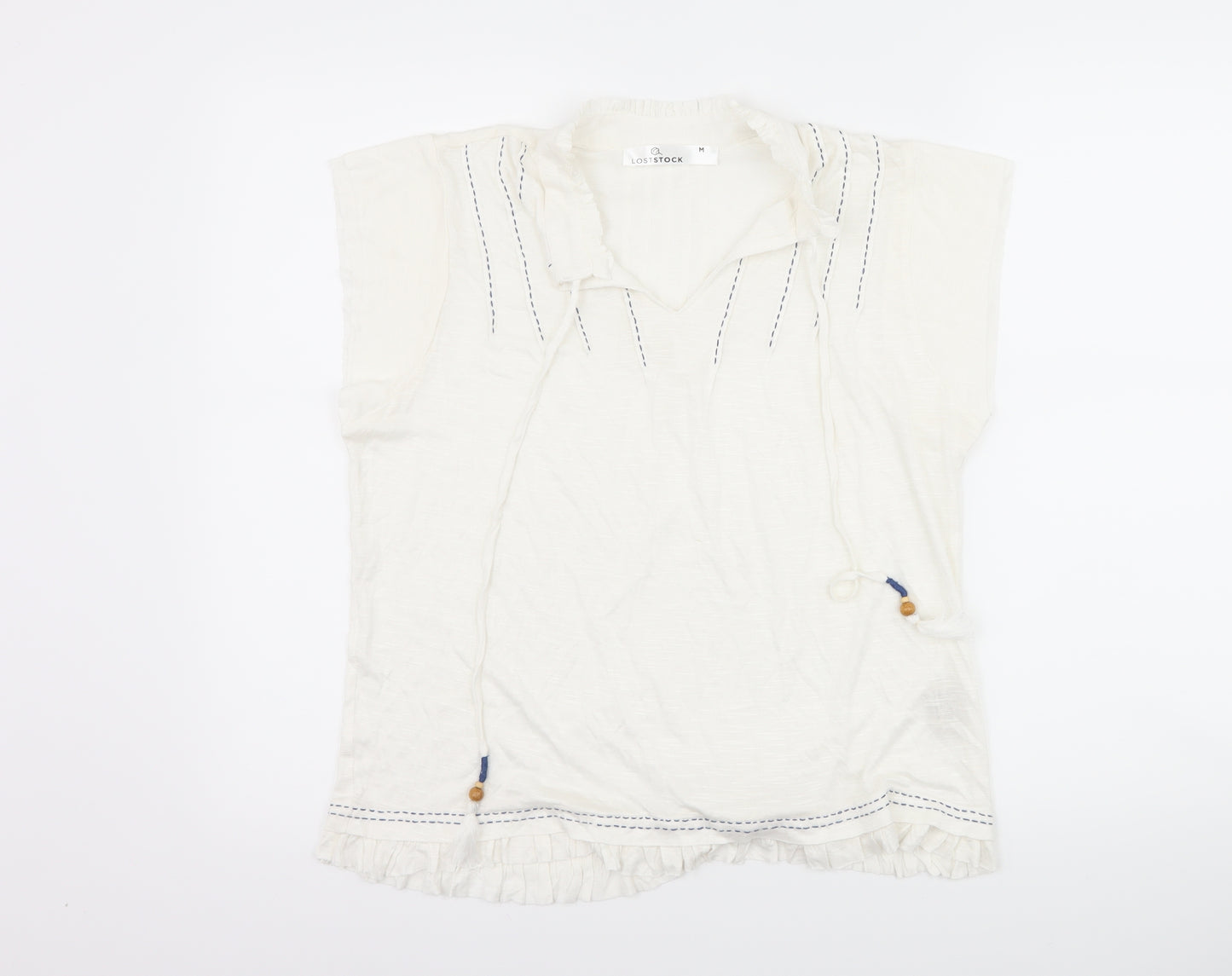 Lost Stock Womens White   Basic T-Shirt Size M