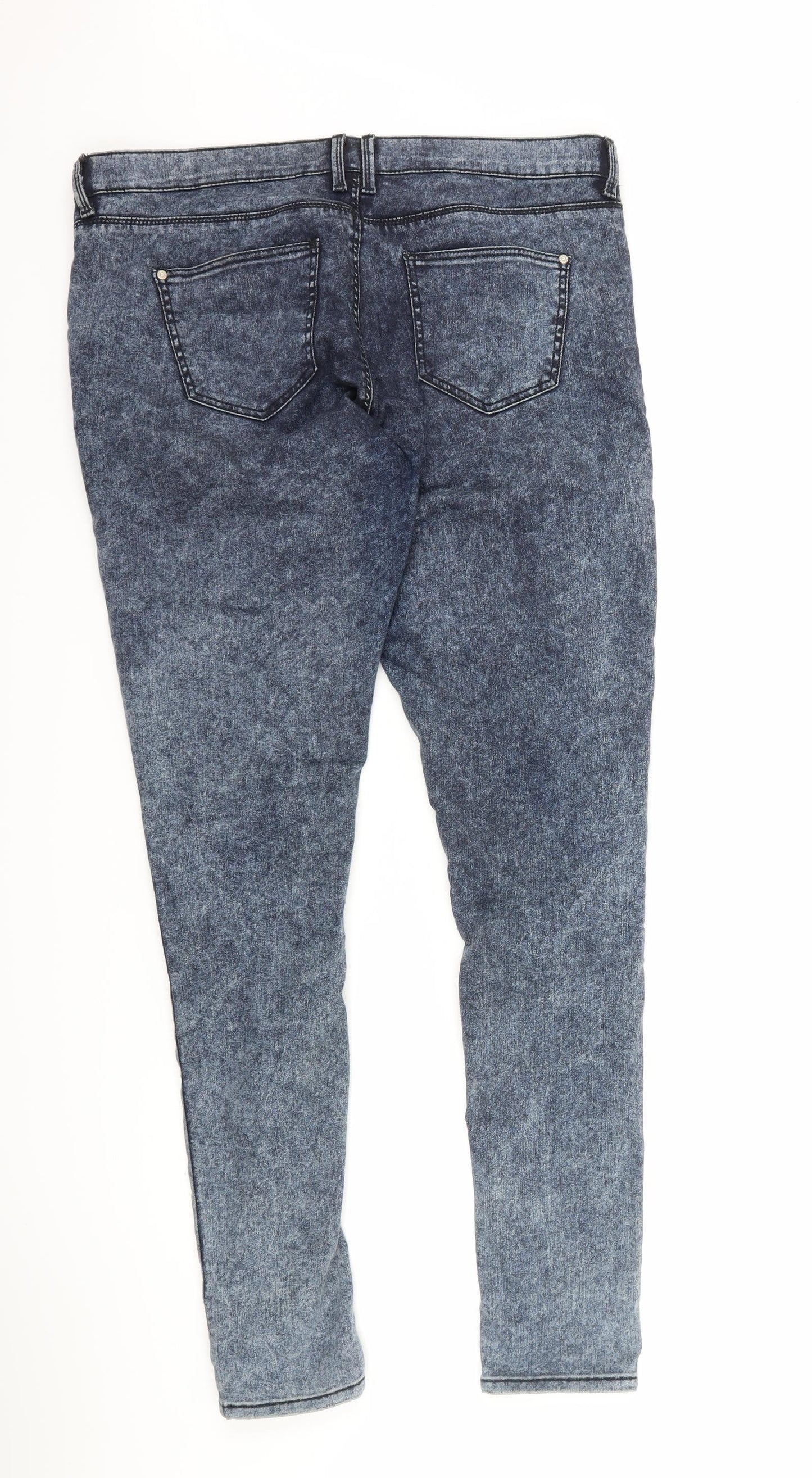 Topshop Womens Blue  Denim Skinny Jeans Size 34 L32 in - Acid wash