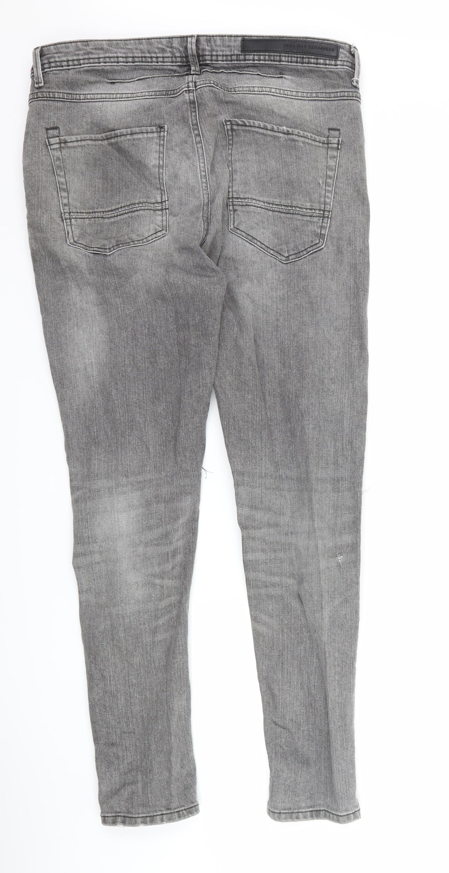 Zara Mens Grey  Denim Skinny Jeans Size 34 L30 in