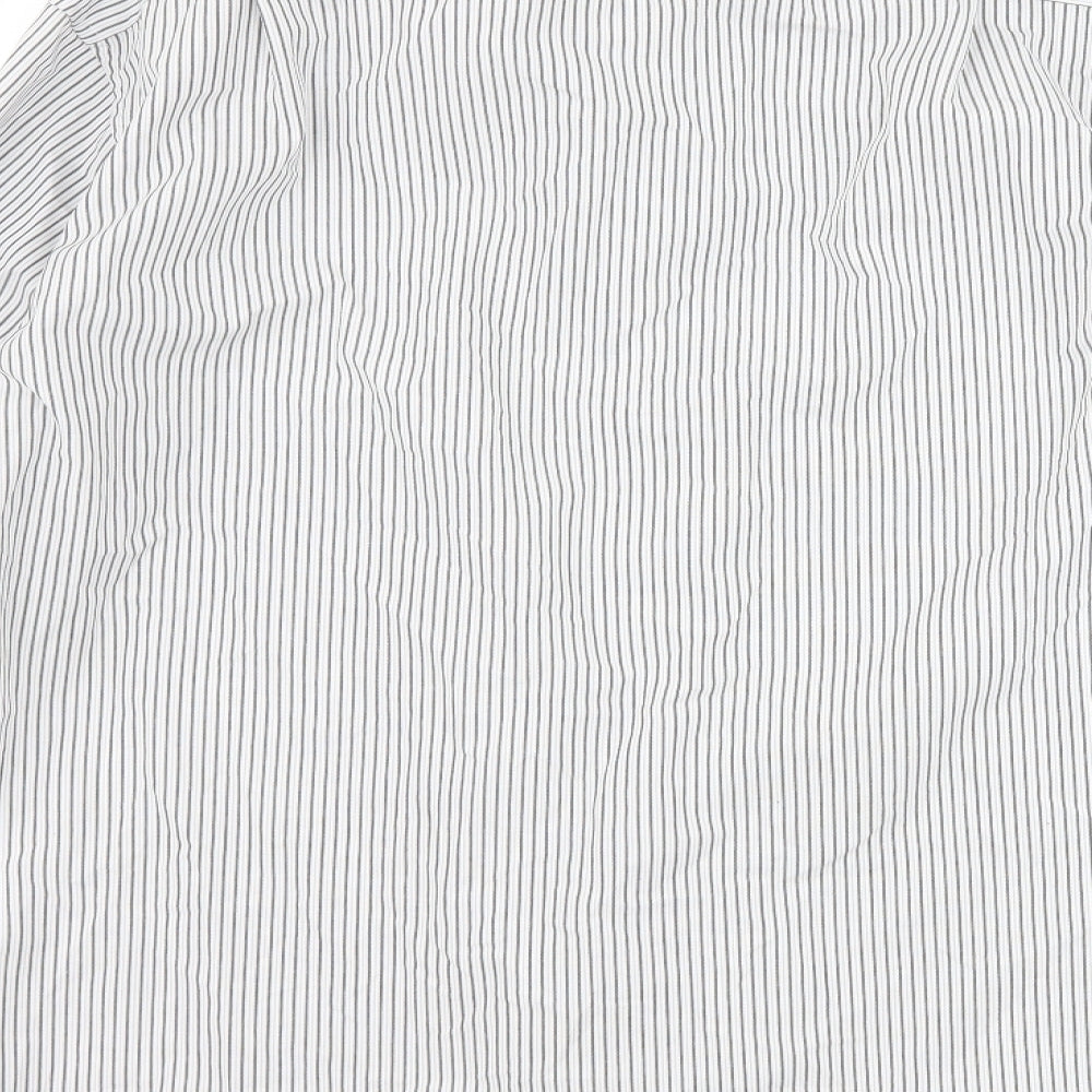 Marks and Spencer Mens Grey Striped   Dress Shirt Size 15.5