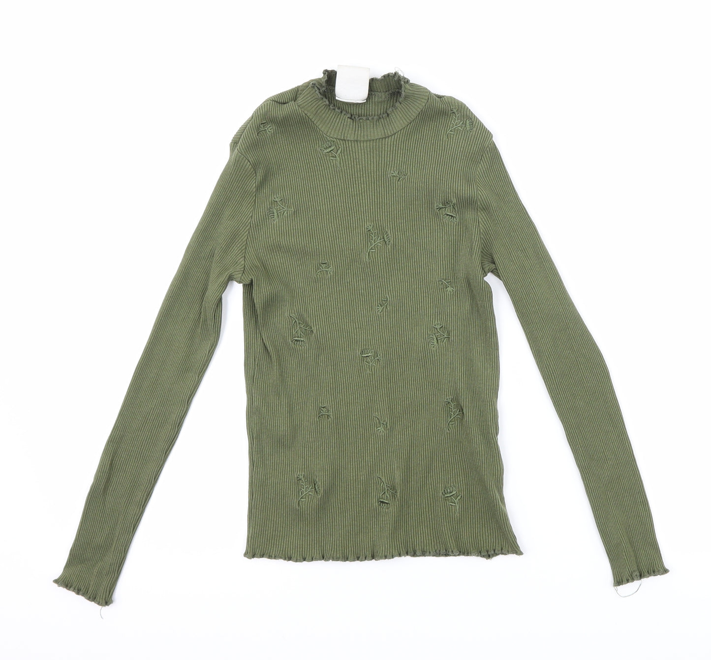 Zara Girls Grey Floral  Basic T-Shirt Size 9 Years