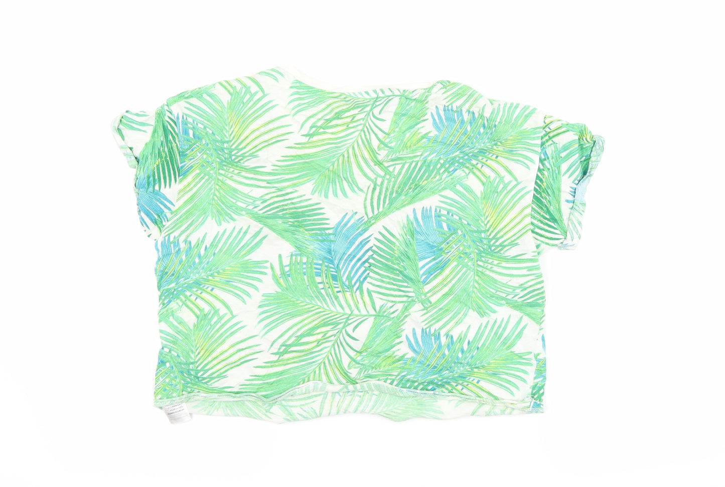 New Look Girls Green Floral  Cropped T-Shirt Size 12-13 Years