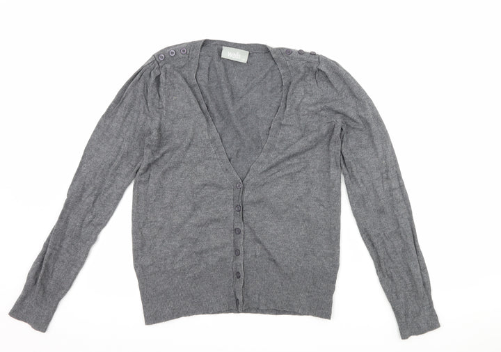 Wallis Womens Grey Cardigan Jumper Size 10