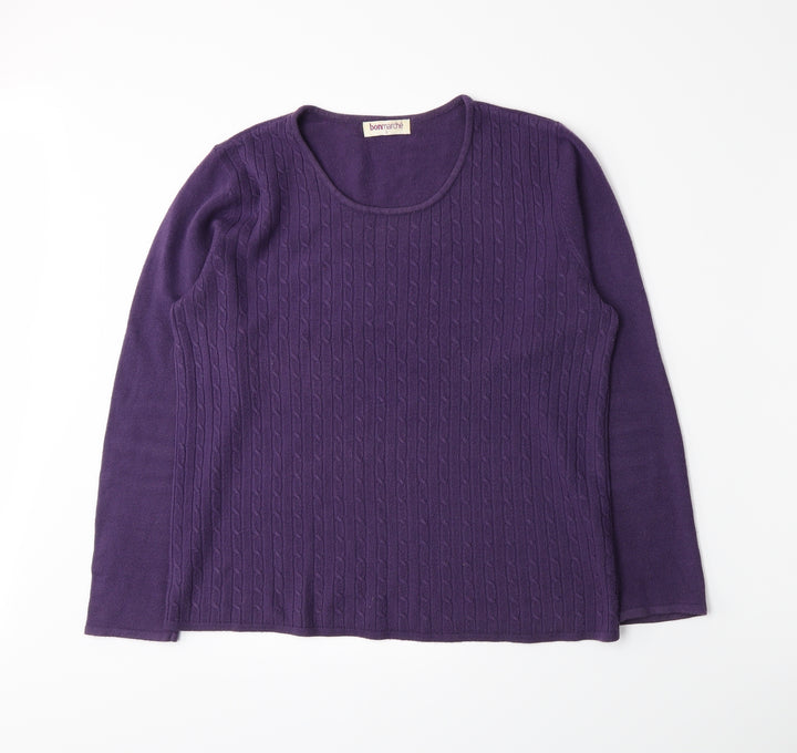 Bonmarché Womens Purple Knit Pullover Jumper Size S