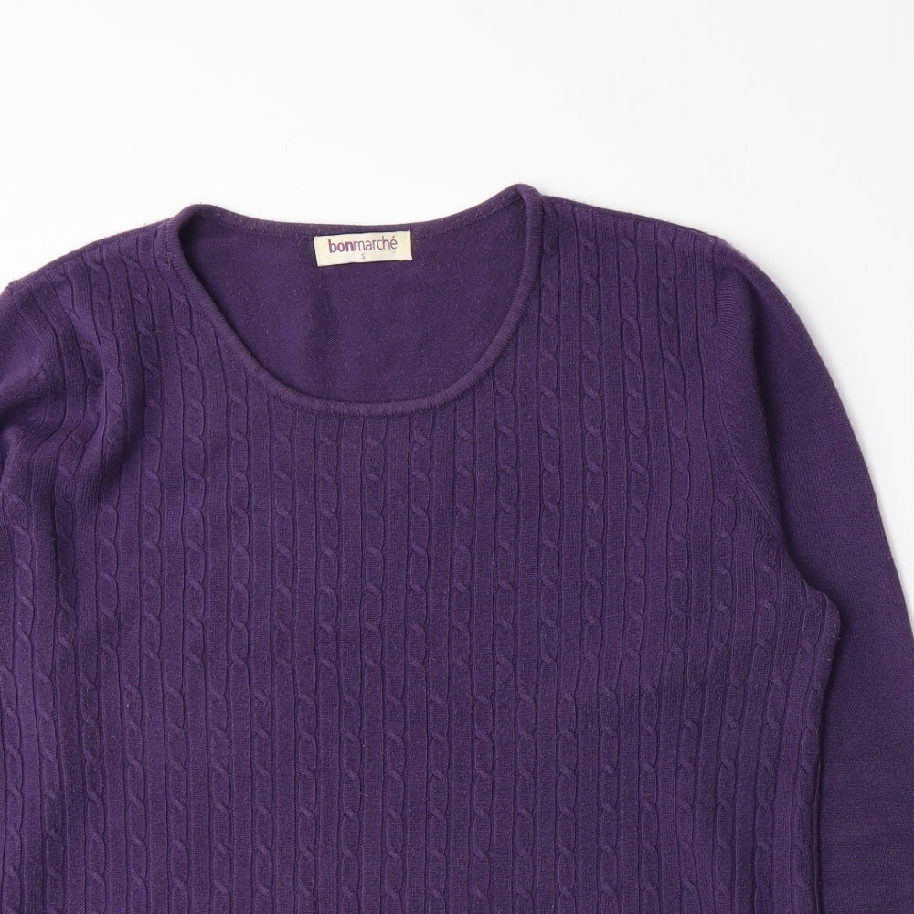 Bonmarché Womens Purple  Knit Pullover Jumper Size S