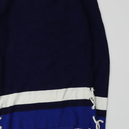 George Womens Blue Striped Knit Pullover Jumper Size 14