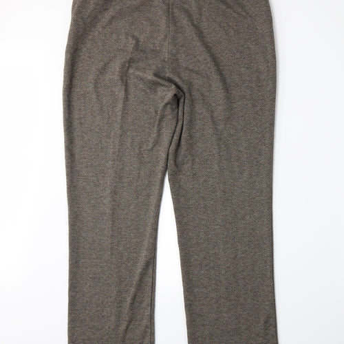 BM Womens Brown Herringbone  Trousers  Size 14 L27 in