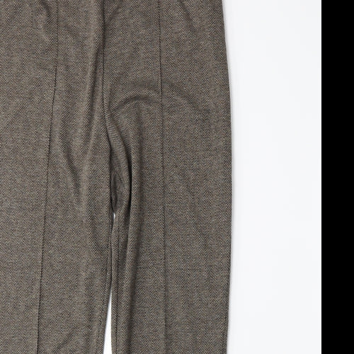 BM Womens Brown Herringbone  Trousers  Size 14 L27 in