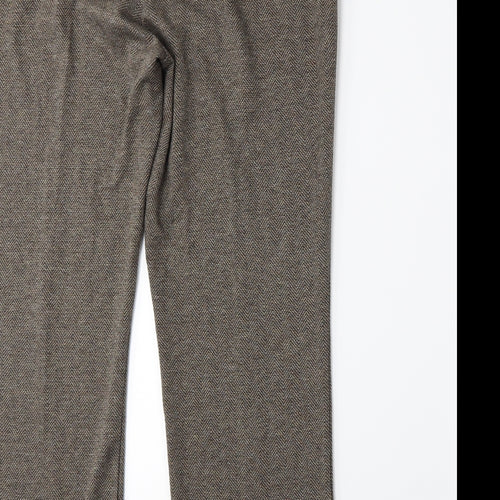 BM Womens Brown Herringbone  Trousers  Size 14 L27 in