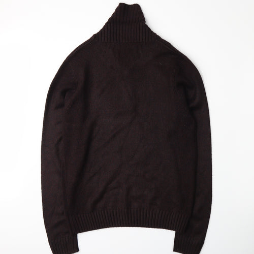George Mens Red  Knit Henley Jumper Size S