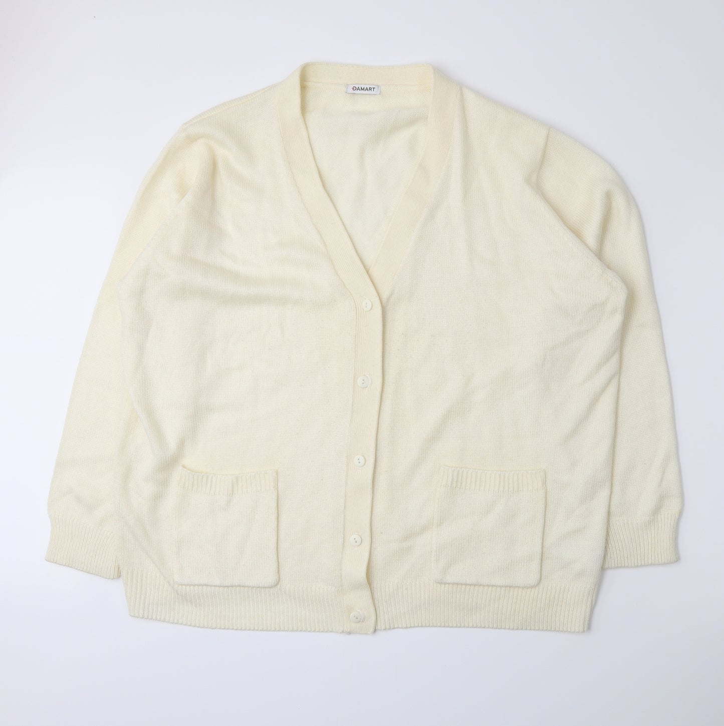 Damart Womens White  Knit Cardigan Jumper Size 26