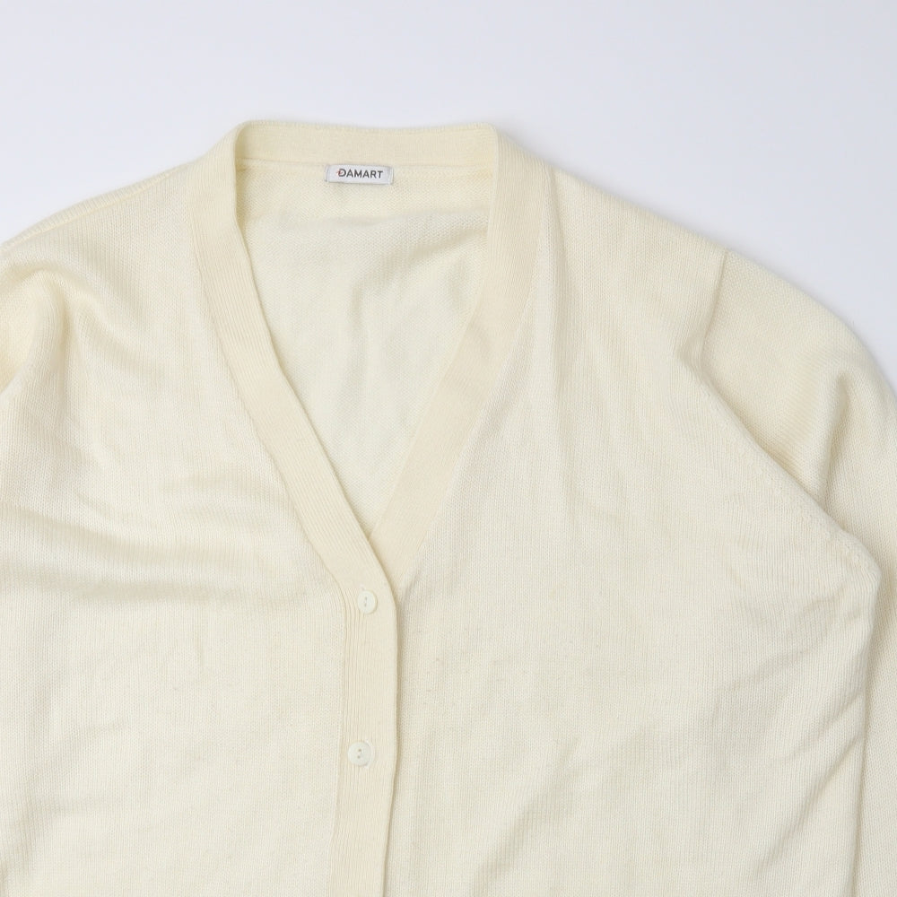 Damart Womens White  Knit Cardigan Jumper Size 26