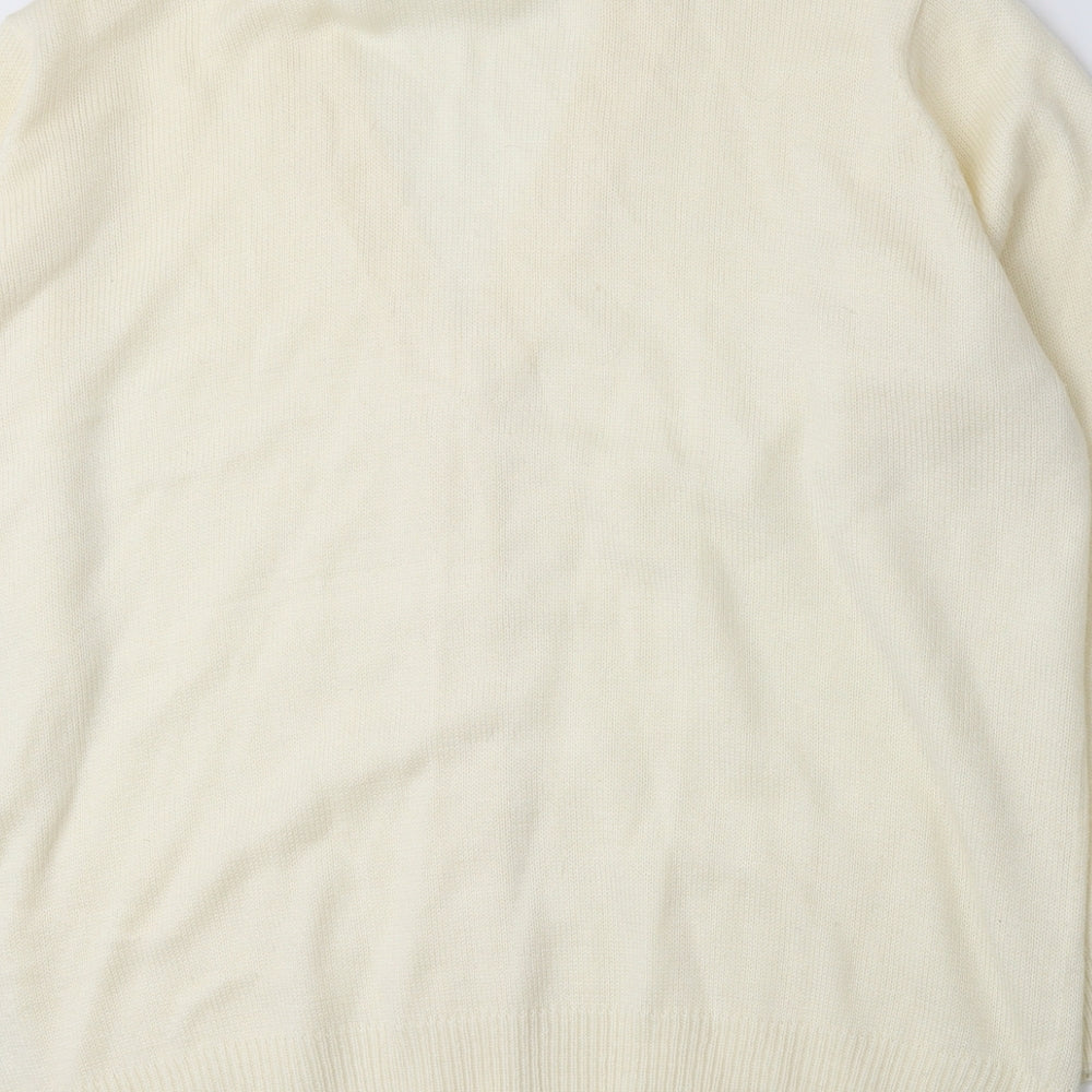 Damart Womens White  Knit Cardigan Jumper Size 26