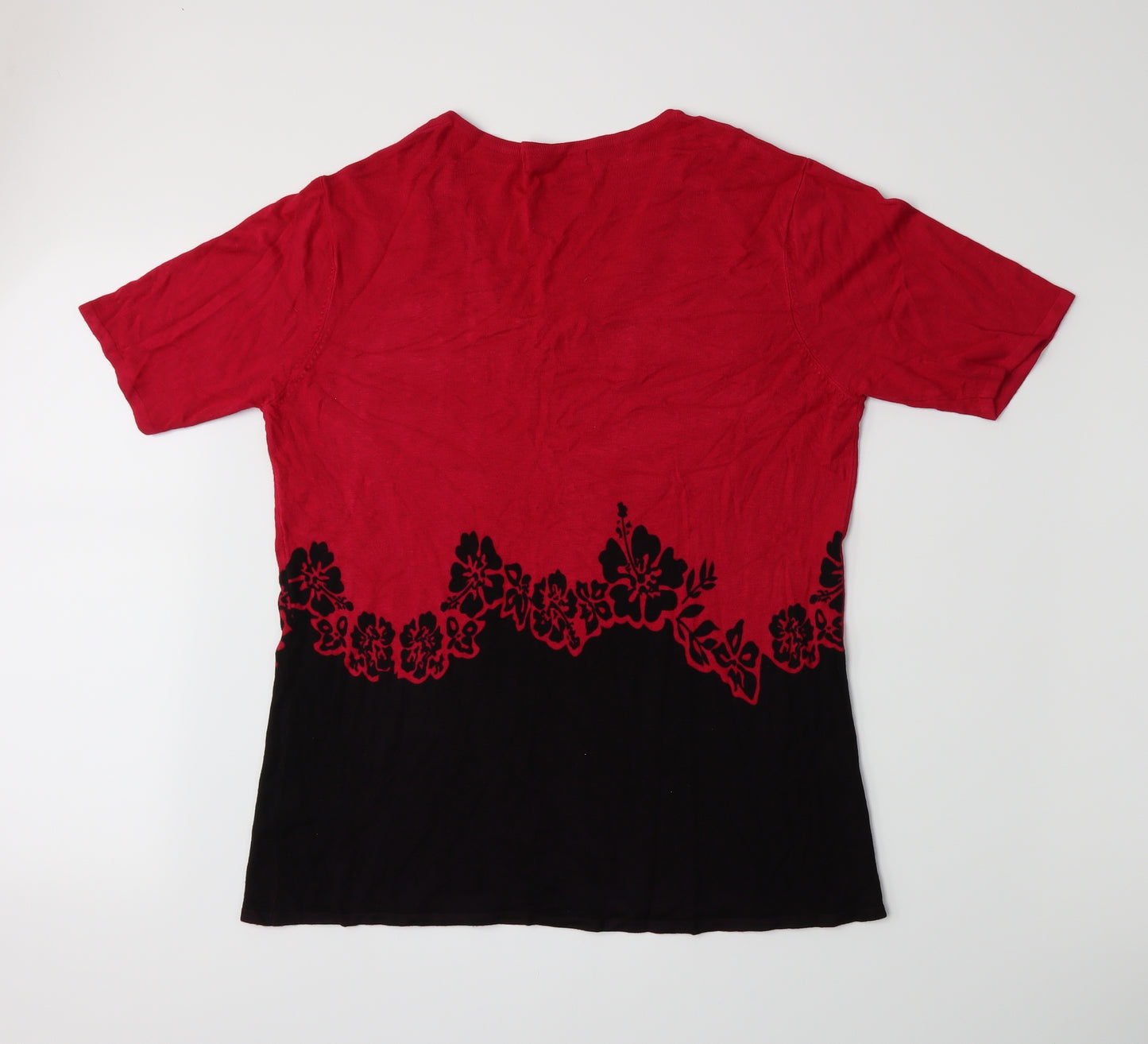 Sky Designs Womens Pink Floral  Basic T-Shirt Size 8