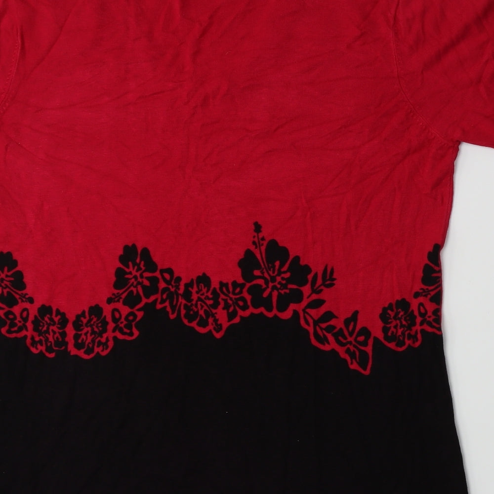 Sky Designs Womens Pink Floral  Basic T-Shirt Size 8