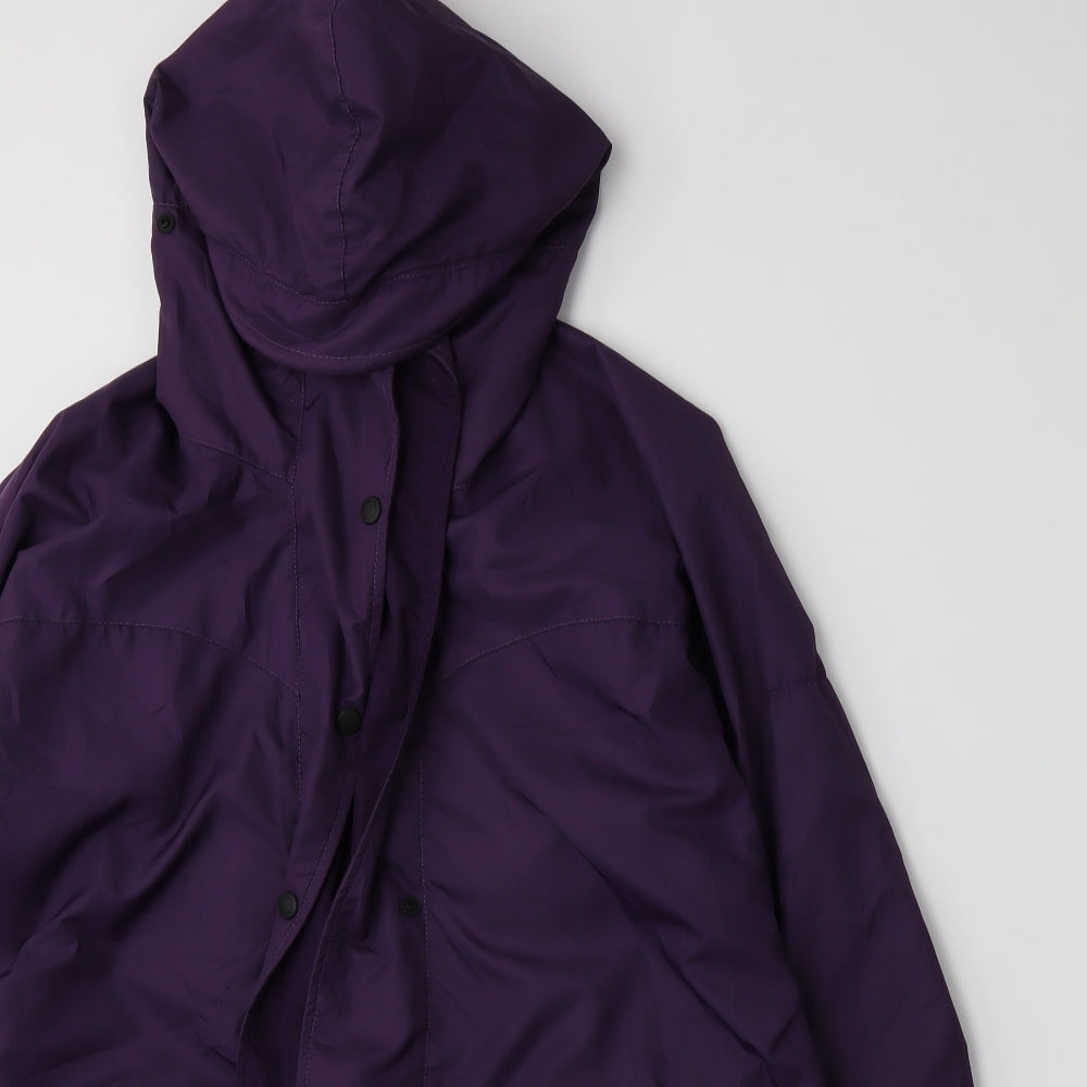 Analogy Mens Purple  Rayon Anorak Coat Size S