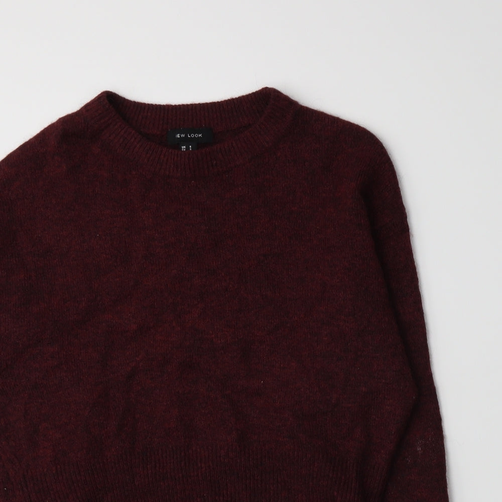 New Look Womens Red  Knit Pullover Jumper Size S