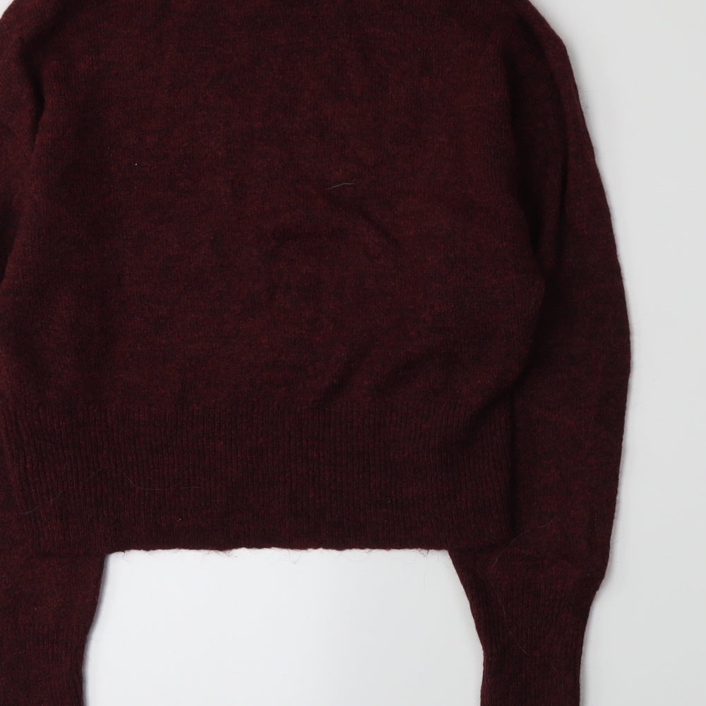 New Look Womens Red  Knit Pullover Jumper Size S