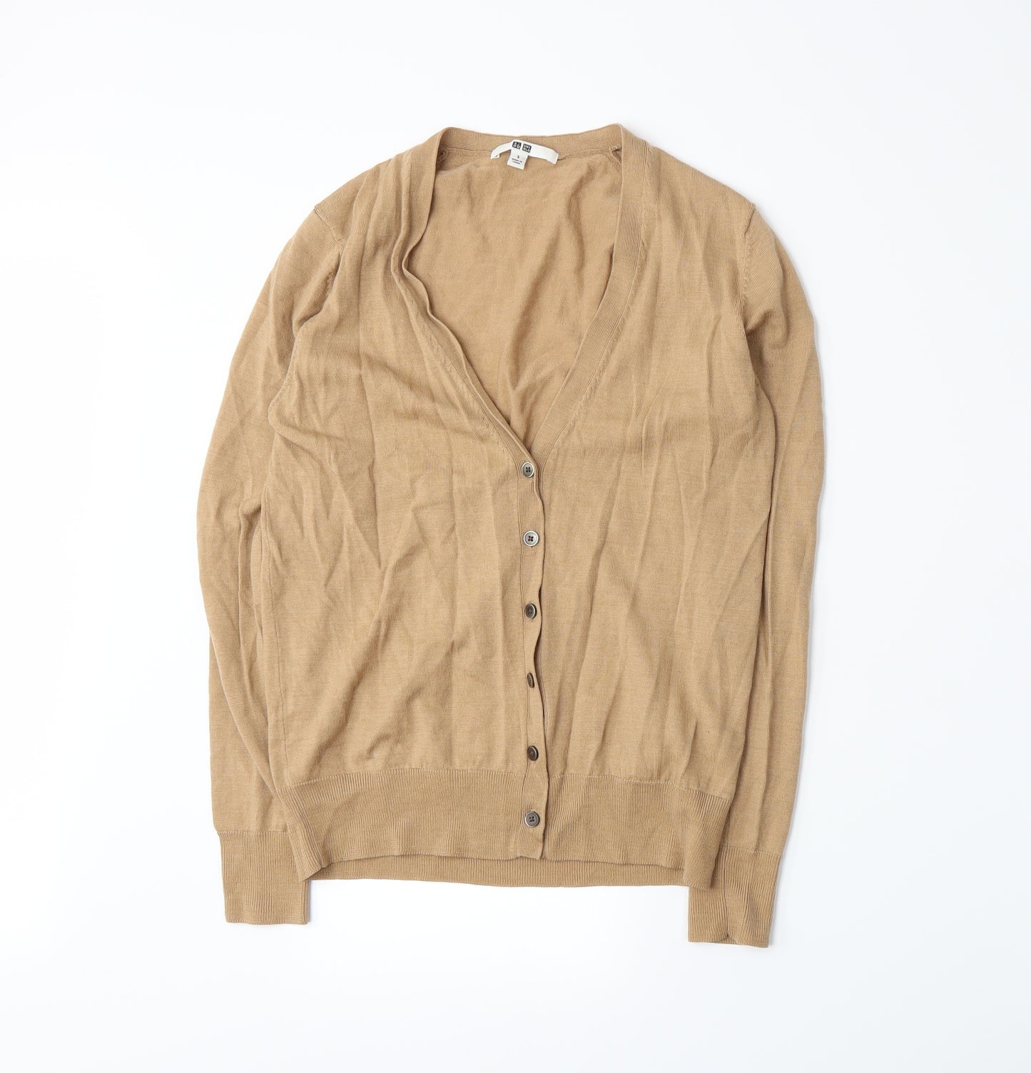 Uniqlo Mens Beige  Knit Cardigan Jumper Size S