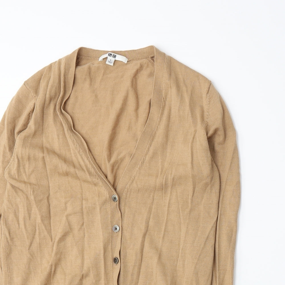 Uniqlo Mens Beige  Knit Cardigan Jumper Size S