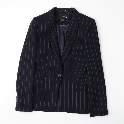 Mango Mens Blue Striped  Jacket Blazer Size S