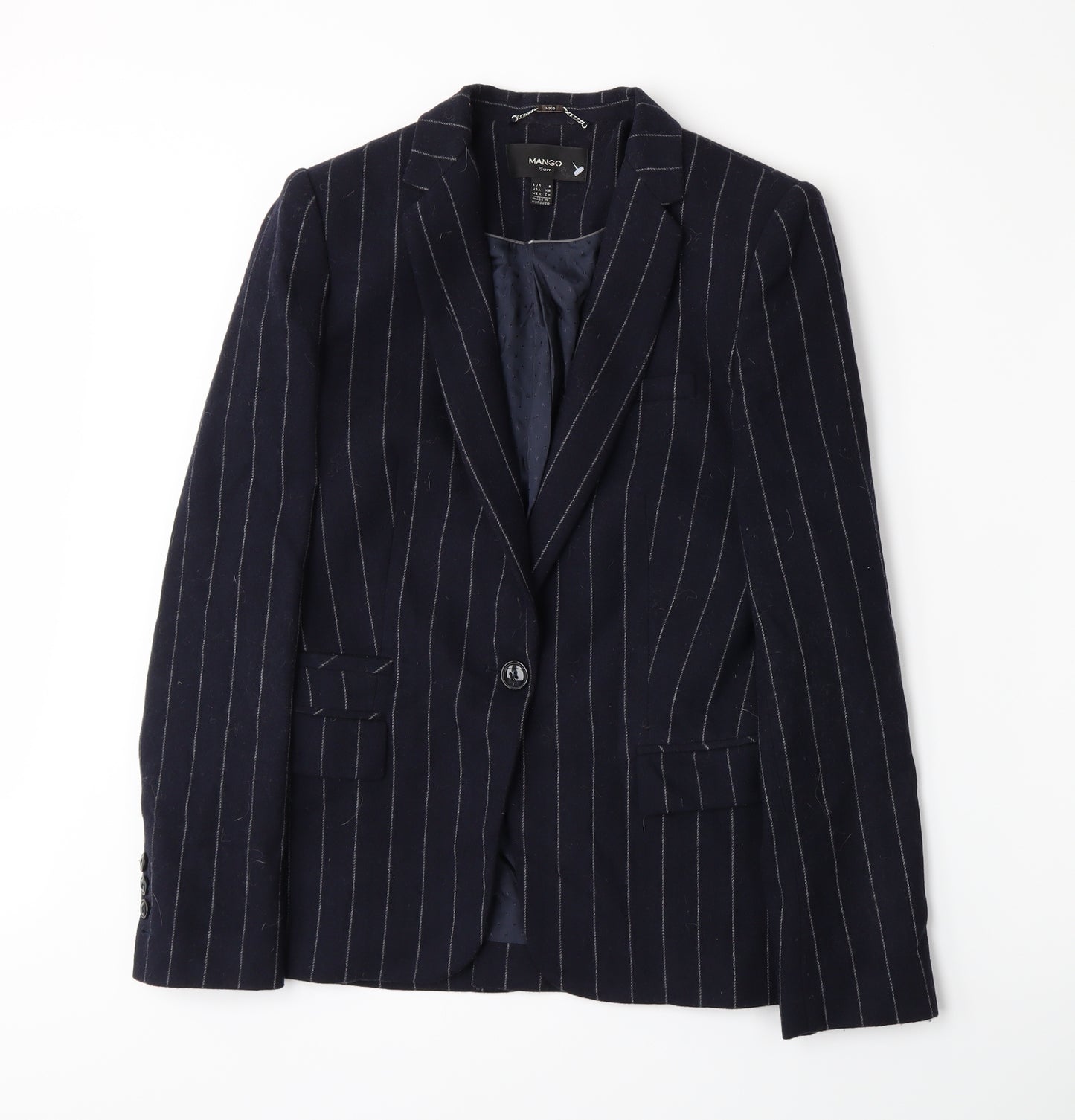 Mango Mens Blue Striped  Jacket Blazer Size S