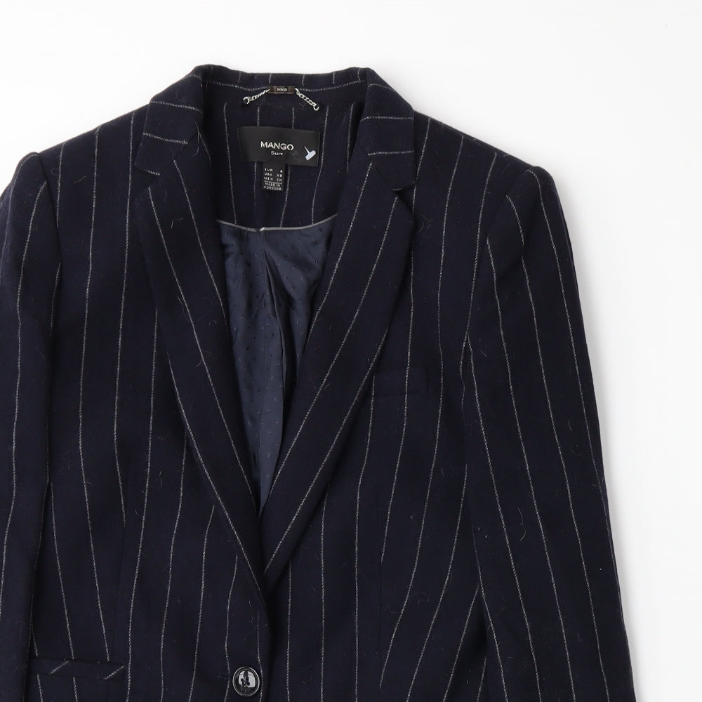 Mango Mens Blue Striped  Jacket Blazer Size S