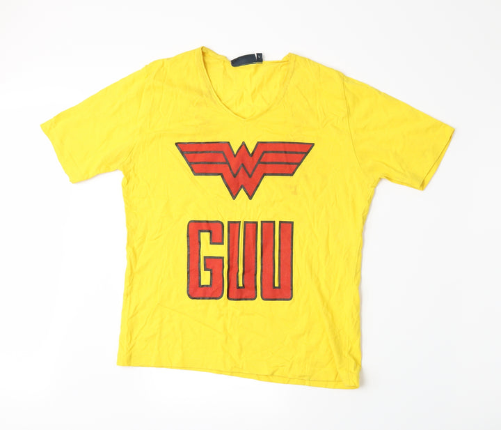 Hanes Womens Yellow Basic T-Shirt Size L